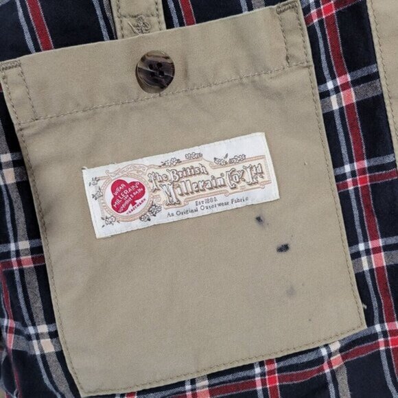 Flint And Tinder Mens Cotton Jacket M Plaid Lining Mock neck‎ Full Zip - Picture 6 of 11